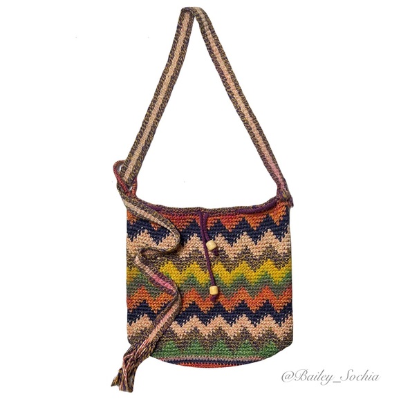 Woven Drawstring Hobo Bucket Bag - Picture 2 of 10